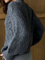 Cable Knit Button-Down Cardigan