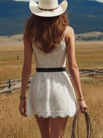 Lace Button Up Mini Dress