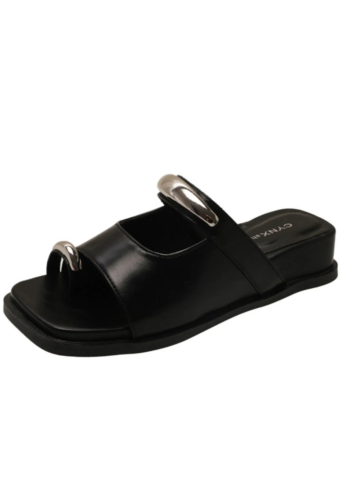 Toe Loop Cutout Platform Sandals