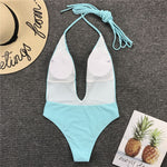 New 2025 Sexy Deep V Neck Wrap Around Female Swimwear One Piece Swimsuit Women Backless Monokini High Cut Bathing Suit Swim Lady
