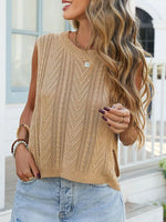 Cable Knit Round Neck Sweater Vest