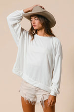 BiBi Loop Terry Pull Over With Cut Edge Band