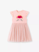 Children's Ruffled Sleeve Tulle Dress