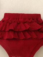 Children's Ribbed Ruffle Trim Bodysuit & Shorts Set