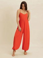 V-Neck Spaghetti Strap Jumpsuit - Ladyez
