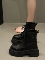 Lace Up Platform Boots - Ladyez
