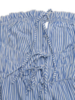 Striped Strapless Tie Front Wide Leg Jumpsuit
