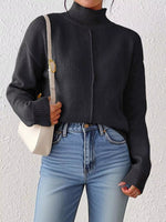 Turtleneck Dropped Shoulder Sweater