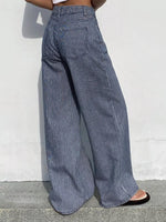 Striped Wide-Leg Jeans