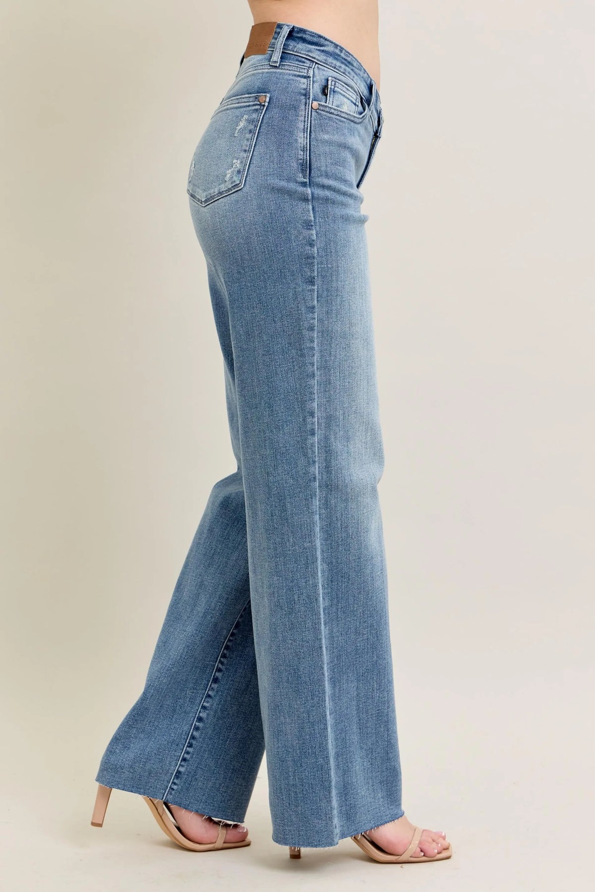 Judy Blue Full Size V - Front Baggy Jeans Plus Size - Ladyez