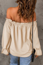 Frill Off-Shoulder Flounce Sleeve Blouse - Ladyez
