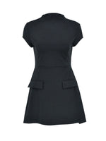 Mock Neck A-Line Mini Dress