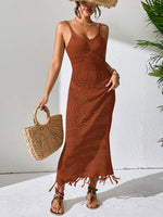 Openwork Scoop Neck Cover-Up Dress - Ladyez