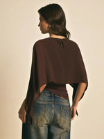 Cape Sleeve Chiffon Top