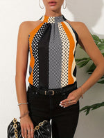 Polka Dot Print Halter Neck Cami