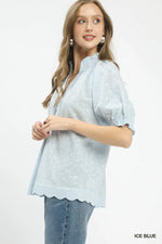 Umgee Textured Pintuck Blouse