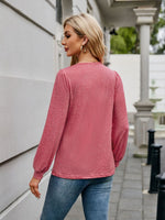 V-Neck Long Sleeve T-Shirt - Ladyez