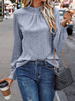 Eyelet Long Sleeve Blouse