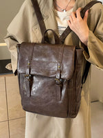 Leather Flap Backpack Bag
