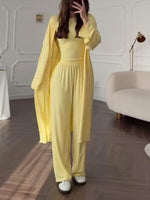 Full Size Round Neck Top and Wide Leg Pants Set Plus Size