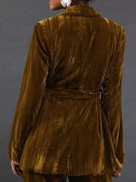 Velvet Lapel Collar Blazer & Pants Set