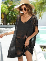 Crochet Knit Beach Cover Up Dress - Ladyez
