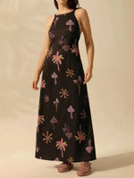 Printed Sleeveless Maxi Dress - Ladyez