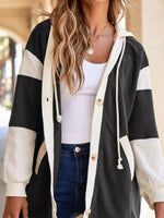 Button-Down Color Block Hoodie