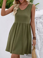 V-Neck Sleeveless Mini Dress