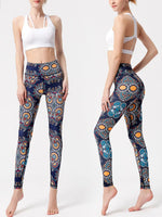 Printed High Waist Active Leggings - Ladyez