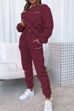 Round Neck Sweatshirt and Joggers Set