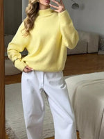 Mock Neck Dropped Shoulder Sweater