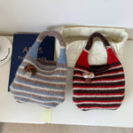 Knitted Striped Handbag