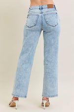 Judy Blue Full Size High Waist Stone Wash Straight Jeans Plus Size - Ladyez