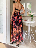 Floral Print Layered Maxi Cami Dress - Ladyez