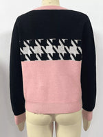 Color Block Houndstooth Sweater