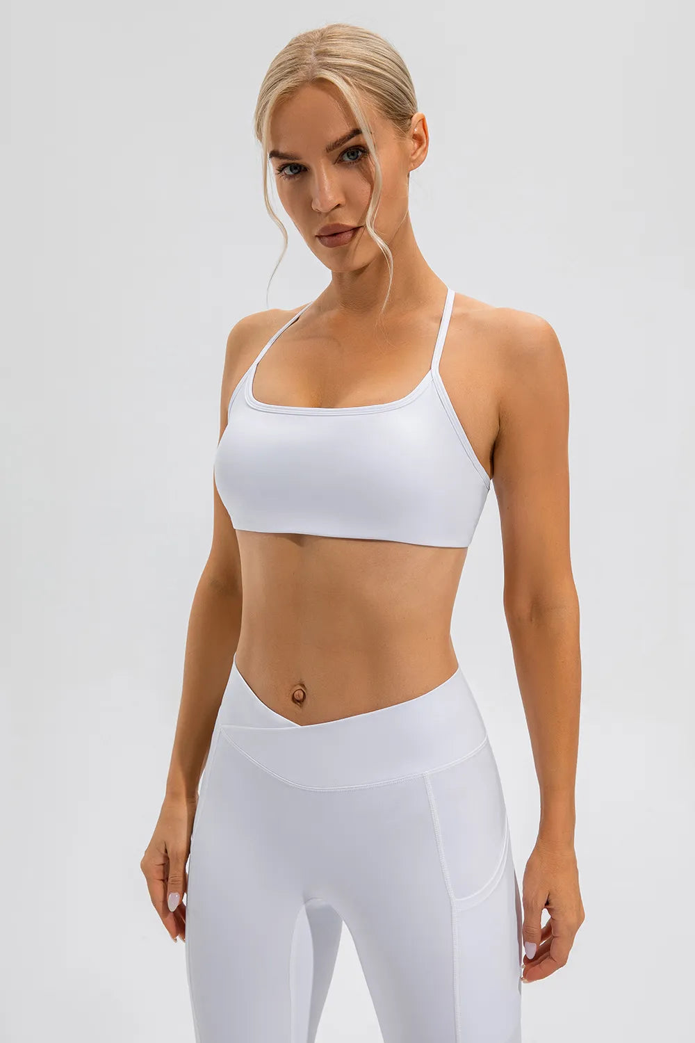 Crisscross Spaghetti Strap Active Cami - Ladyez