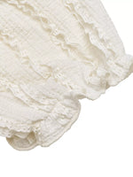 Textured Sweetheart Neck Puff Sleeve T-Shirt