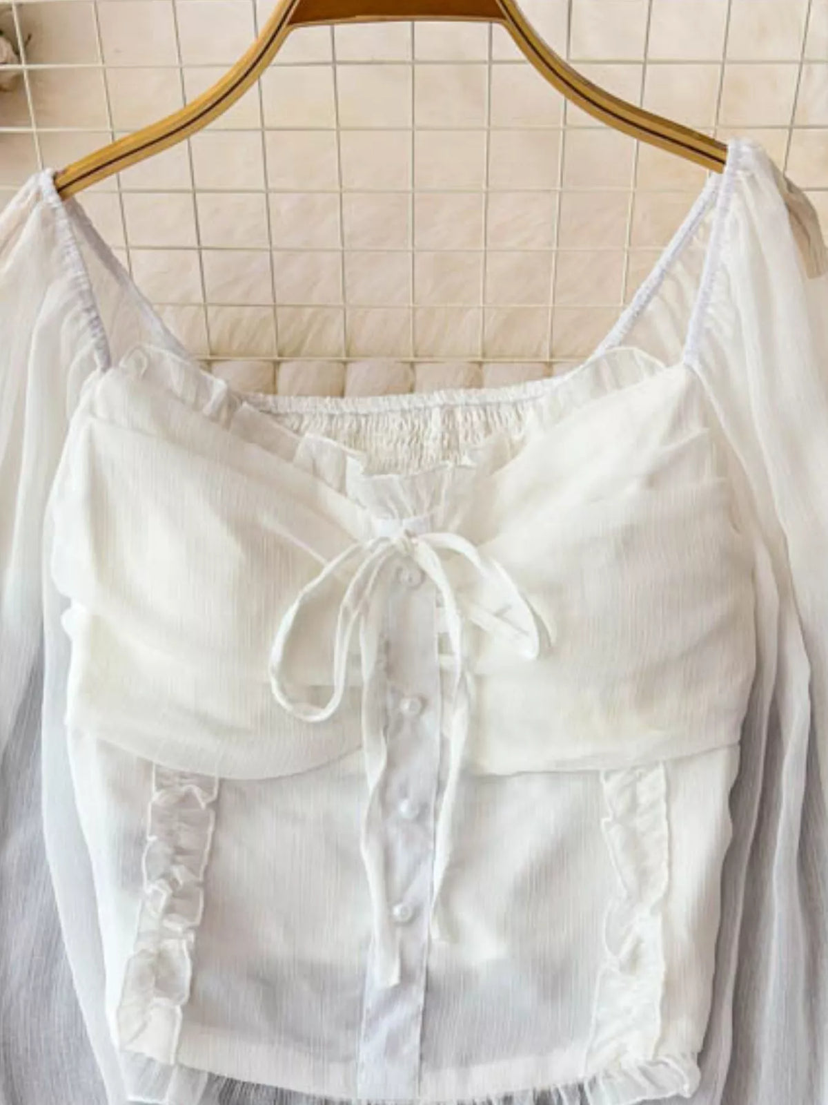 Frill Flounce Sleeve Blouse
