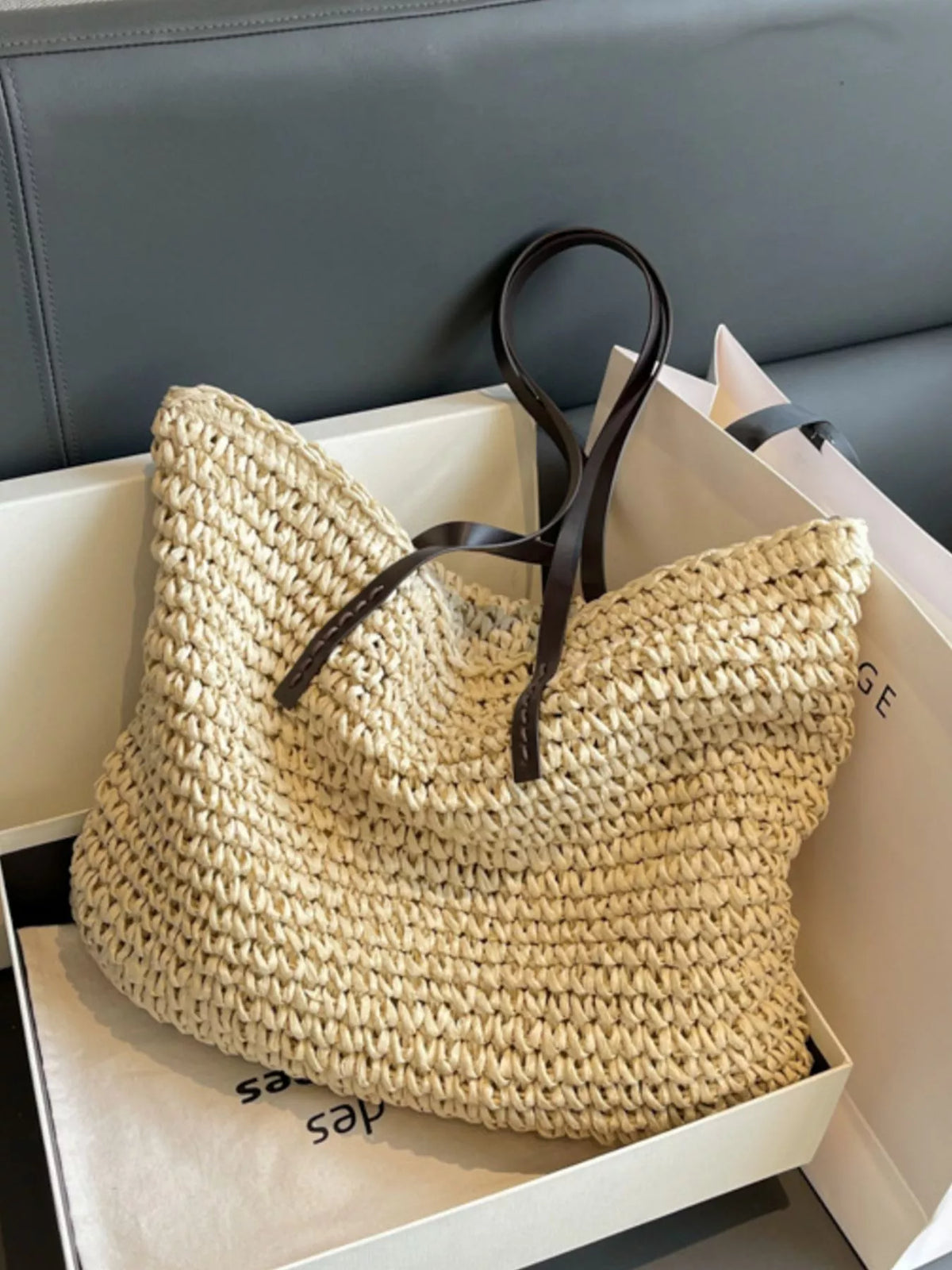 Woven Straw Shoulder Bag