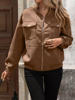 Zip Up Dropped Shoulder Jacket