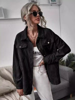 Casual Corduroy Button-Up Shacket