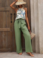Printed Tank Top and Wide Leg Pants Set - Ladyez