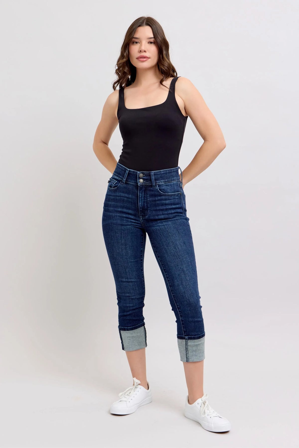 Judy Blue High-Waist Double Waist Band Skinny Jeans - Ladyez