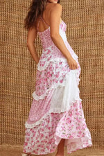 Floral Lace Trim Maxi Cami Dress - Ladyez