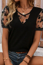 Flora Lace Patchwork Crew Neck Top