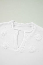 Daisy Notched Long Sleeve Sweater
