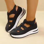 Cutout Round Toe Platform Sandals
