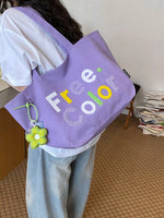 Letter Canvas Shoulder Bag