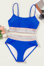 Scoop Neck Spaghetti Strap Bikini Set - Ladyez